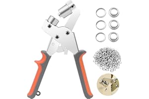 BriSunshine Mano Ojales Metálicos con 500 Unidades (diámetro Interior 10 mm) Ojetes de Metal Profesionales para Cuero Tela Lonas Cortinas de PVC