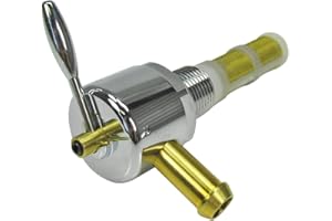 BILLET PROOF DESIGNS Chrome Harley 3/8" NPT HI-Flow Petcock Right 90 Fuel Outlet Valve - Fits 3/8" ID Fuel Hose - Replaces HD Part # 62125-55B on PRE-1975 Harley FL FX XL Models - Motorcycle Chopper Bobber