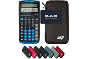 TEXAS INSTRUMENTS TI-30 ECO RS inkl. WYNGS Schutztasche Schwarz - Wissenschaftlicher Taschenrechner - Basic Set