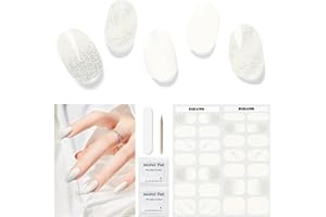 DUKASOU Uñas de Gel Pegatinas - 28Pcs Uñas Gel Semicurado Envoltura Completa Pegatinas de Envoltura de Uñas Autoadhesivas Con Lima de Uñas y Palo Uñas Para Arte de Uñas DIY (Requiere Lámpara UV/LED)