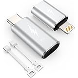 TechMatte Pour Adaptateur Lightning vers USB-C + Adaptateur USB C vers Lightning, Charge Rapide, Compatible avec iPhone/iPad/