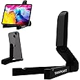 SWAPKART Portable Tabletop Tablet Stand Mobile Holder, Desktop Stand, Cradle, Dock for iPad, Smartphone, Kindle, E-Reader, Fully Foldable, Adjustable Angle, Anti-Slip Pads, Black