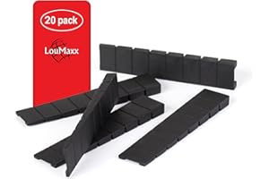 LouMaxx Furniture Levelling Wedges - Set of 20 Black Shims 8 x 20 x 100 mm - Wedges for Uneven Floors - Plastic Wedges with Integrated Predetermined Breaking Points