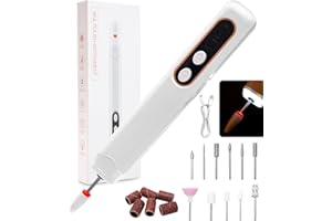 Toaren 12 en 1 Torno para Uñas Profesional Lima Electrica Uñas Torno para Uñas Sin Cable Profesional, con LED, Velocidad Ajustable, Kit de Manicura y Pedicura Electrico para Salón DIY Principiantes