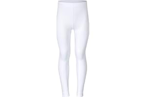 tanzmuster Medias de Ballet Nina sin pie para niños, Muy Suaves, en Rosa Albaricoque, Blanco y Negro