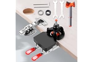 longziming Kit de plantilla de agujero de bolsillo, 35 mm, para bisagra de gabinete, perforador de agujeros de perforación, bloqueo preciso, clavija de carpintería, guía de taladro, localizador para