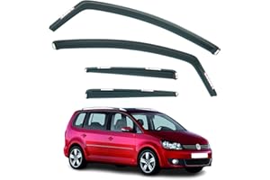 AIRFLUX Lot de 4 déflecteurs d'air compatibles avec les modèles Volkswagen Touran 2003 2004 2005 2006 2007 2008 2009 2010 2011 2012 2013 2014.