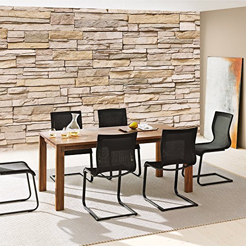 Vlies Fototapete 200×140 cm PREMIUM PLUS Wand Foto Tapete Wand Bild Vliestapete – ASIAN STONE WALL – BEIGE – Steintapete Wandbild Steinwand Steintapete Asia Stone Asien – no. 129 - 7
