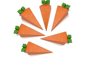 WELLCHY 6 cajas de dulces de Pascua en forma de zanahoria, cajas de zanahorias para rellenar, caja de regalo de este con colores de doble cara, caja de caramelos de papel de zanahoria de Pascua para