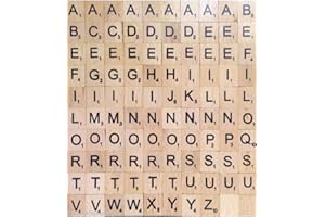 2 ur door Wooden Alphabet Letters Tiles - Set of 100 Pieces Alphabet Tiles for Homecrafts, Scrapbooking, Crafts Wood