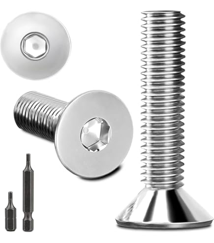 Viti A Testa Svasata M10 X 80mm - Acciaio Inox A2, 20 Pezzi, Per Fissaggi A Filo E Estetica