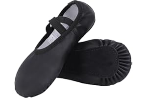 Acfoda Zapatillas de Danza PU-Cuero Zapatos de Ballet Suela Completa Calzado Gimnasia Ritmica para Niña y Mujer 22-43 EU