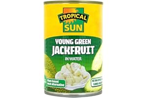 Tropical Sun Young Green Jackfruit in Water 400g | Plant-Based Vegan Meat Alternative | Tender Texture for Curries, Stir-Fries & Wraps | Natural Source of Fibre | Ready to Cook | Pack of 1