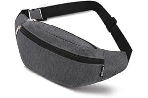 RIDIRUN Torby na nerki dla mężczyzn i kobiet, wędrówki, bieganie, podróż, wodoodporna torba na talię, spacery z psem, sport na świeżym powietrzu, dla kobiet, chłopców, Ciemnoszary, Jeden rozmiar, Moda