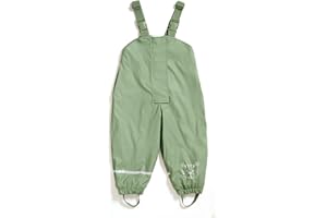 LITTLE TIGER Regenhose für Kinder | mit Fleece gefüttert | Öko-Tex | Winddicht | wasserdicht | elastische Schulterträger | Kinder Matschhose Buddelhose für Jungen und Mädchen