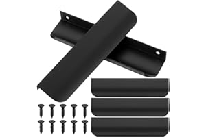 mauuuba 5 Pcs Poignee de Meuble Cuisine, Poignée Meuble Cuisine Aluminium, Poignee Porte Cuisine, Poignées Armoire, Poignet de Porte Cuisine, Poignée pour Armoire, Placards, Commodes - Noir, 150mm