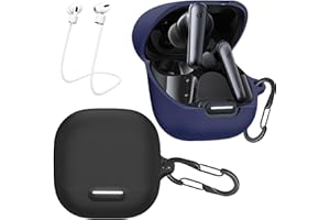 easyBee 2 paczki silikonowych etui kompatybilne z Soundcore Liberty 4 NC Słuchawki Bluetooth i 2 karabińczykami Brelok 2 pasek zapobiegający zgubieniu, pełna ochrona, odporna na wstrząsy