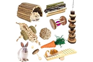 RunFar shop Hamster Kauspielzeug Kauspielzeug Naturholz Kaninchenspielzeug Übung Glockenrolle Zahnpflege Backenzahnspielzeug für Hamster Chinchilla Hasen Meerschweinchen