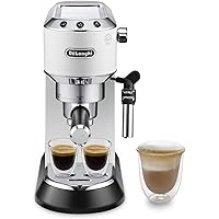 De'Longhi Dedica EC685.W Macchina da Caffè Espresso Manuale e Cappuccino, Polvere o Cialde E.S.E., Spegnimento Automatico, Se