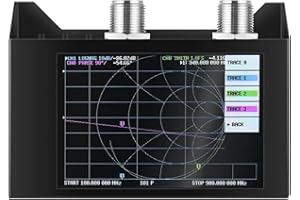 EVTSCAN Tragbarer 4-Zoll-Touchscreen-Vektor-Netzwerkanalysator, 50KHz bis 3GHz, 100 Punkte/sec, Gehäuse aus Aluminiumlegierung, NanoVNA V2 zur Messung von S-Parametern, HF VHF UHF-Antenne