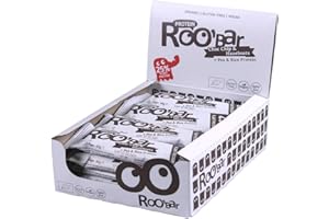 Roobar Protein Schokochip & Haselnuss - 100% Bio, Vegan, Proteinriegel, milchfrei & glutenfrei 16 x 40g Protein-Riegel in einer Box