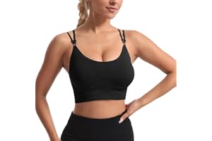 Atxnn Damen Sport BH Einstellbarer Schultergurt Yoga Bra Push up Bustier Crossback Nahtlose ohne Buegel mit Abnehmbaren Gepolstert für Fitness Lauf Joggen