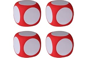 Bohue 4Pcs Dry Erase Foam Blank Dice - 6cm DIY Multipurpose Education Dice for Classroom Teaching & Playing