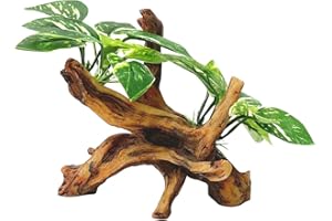 Smoothedo-Pets Decoraciones para peceras, decoración de acuario, adornos de 5 pulgadas, almohadilla de hojas Betta, hamaca artificial, cueva de madera flotante, accesorios de cuenco de peces dorados