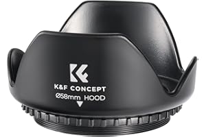 58mm Lens Hood, K&F Concept Universal Tulip Flower Lens Hood Sun Shade with Cleaning cloth for Canon Nikon Sony Pentax Olympus Fuji Camera