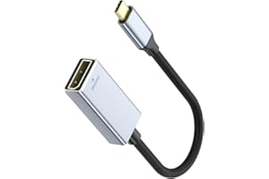 Sharelove USB C to DisplayPort Adapter, 8K@60Hz 4K@120/144Hz 2K@166/240Hz Aluminium Alloy USB C Thunderbolt 5 4 3 to DP 1.4 Adapter HDR for MacBook Pro/Air iMac iPad iPhone 16 15 Dell XPS