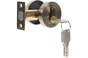 ANDRESLAD Zinc Alloy Single Cylinder Deadbolt Lock Lock for Bedroom Bathroom and Entry Doors Easy Installation and Smooth Finish Keyed for High Security
