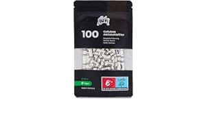 KAiLAR 100 White Cellulose Aktivkohlefilter Slim (6 mm) mit Veganer Aktivkohle aus Kokosnussschalen | Für EIN schadstoffärmeres und sanftes Raucherlebnis
