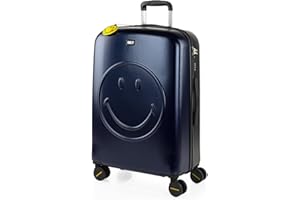 Smiley Originals - Maletas Medianas - Maleta Mediana 4 Ruedas, Maleta Viaje Mediana, Maletas De Viaje, Maleta Mediana. Maletas de Viaje Grandes 23 Kilos. Candado con combinacion, Azul-Negro