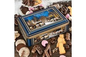 SPEZIALITÄTEN-HAUS G. SCHULTEIS GMBH Mittelalterliches Treiben auf dem Weihnachtsmark in Nürnberg schmückt diese hochwertige Truhe. Insgesamt 2025 g (1 Packung)