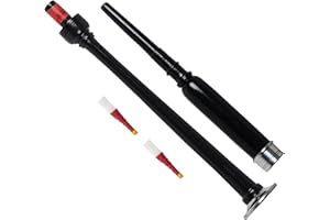 KEVIN STONE Rosewood Scottish Bagpipe Practice Chanter - Natural & Black Finish, Silver Mount, Includes Two Reeds (Black)