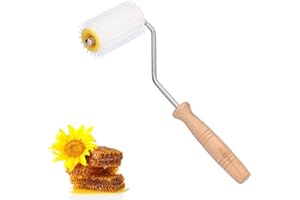 Nofaner Bienenstock Entdeckelungs Walze, Kunststoff Imkerei Nagelwalze mit Hartholzgriff, Bienenstock Entdeckungswalze Imkereibedarf und Imker Zubehör