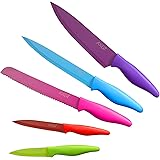 Axer Set Coltelli da Cucina Professionali - Set di Coltelli Colorati 5 pezzi - Set Coltelli Cucina Professionali da Chef - Ki