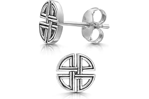 MATERIA by Matthias Wagner SO-203 Men's Earrings 925 Silver Celtic Knot, Sterling Silver