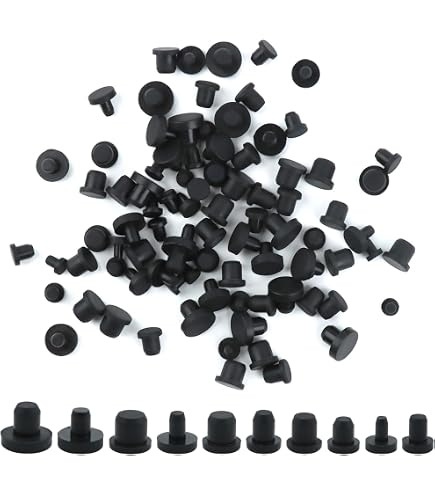 CLKE 40 Stück Gummistopfen 4/7,5/9,5/11,5/13,5mm Silikon Schwarz, Schwarzer Silikon-Flaschenverschluss, Rohrdichtungsstopfen 5 Größen Verschlussstopfen Für Rohre, Möbel