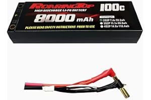 RoaringTop 2S Lipo Battery 7.4V 8000mAh 100C RC Battery With 5.0mm Bullet Leadout Wire For 1/7 1/8 1/10 RC Car Racing 4WD ARRMA INFRACTION FELONY LIMITLESS Xpand Rally LC PTG-2 EX07