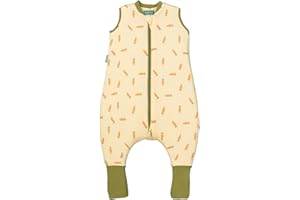 MOLIS & CO molis&co - Sacco Nanna con piedini e calzini - Sacco nanna invernale per Bambini - Sacchi Nanna 2.5 tog con piedini - 100% Cotone (Oeko-TEX 100) - Carrots (2 anni)