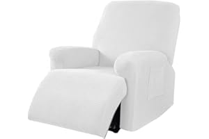 Il Gruppone Passione Casa Copripoltrona Jacquard Elasticizzato per Poltrona reclinabile Relax con Tasche copridivano salvadivano - Bianco