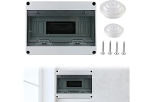 Boîte à fusibles en saillie 1 rangée, boîte de distribution saillie Ip65, étanche, armoire commande avec 12 modules, Nizirioo petit distributeur boîte d'alimentation pour jardin extérieur pièce humide
