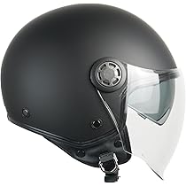 Casco Open Face 1FHA SMART MONO - Omologato ECE 22.06 | Taglia S (55-56cm) | Nero Opaco Con Fibbia Micrometrica