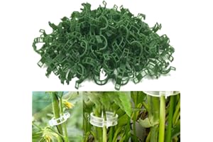 TUGEEM 100PCS Plant Support Clips - Plant Stem Clips for Outdoor Climbing Plants,Garden Reusable Plant Clips for Support Growth Fixing Tomato, Vine, Sweet Pepper, Eggplant, and Fruit Vegetables