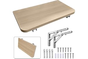 HIDEWALKER Plegable Madera Estanteria Pared Puede Soportar 50 kg Baldas Flotantes Cocina Sala de Estar Dormitorio Baño Garaje Estantes de Pared (48x30cm Acabado de Madera Natural 1 Pieza)
