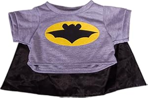 STUFFEMS TOY SHOP Bat Bear T-shirt with Cape - 16"/40cm Teddy Bear Clothes fits Build a Bear