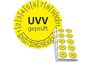 SCHILDERKRÖTEN 50 x UVV Prüfplaketten/Sicherheitsplaketten 30 mm Durchmesser mit untersch. Beschriftungen (2026)