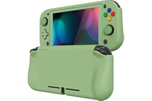 playvital ZealProtect Protective Case for Nintendo Switch Lite, Hard Shell Grip Cover for Nintendo Switch Lite w/Screen Protector & Thumb Grip Caps & Button Caps - Matcha Green