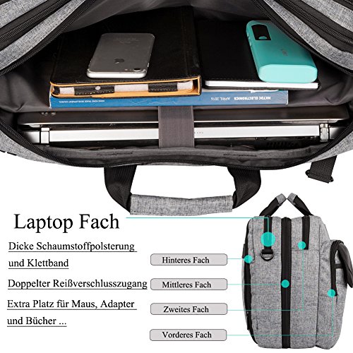 DTBG Nylon mehrzweck Businesstasche mehrfachfach Reise Rucksack ger  umig Laptop Tasche Messenger Bag Aktentasche Computer Schultertasche Wanderntasch